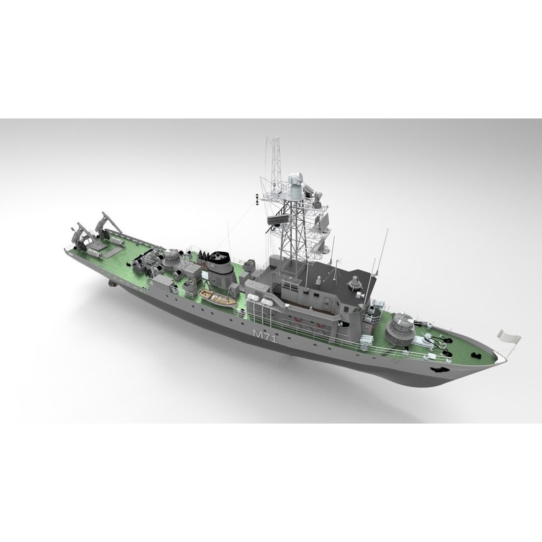 Russian Countermine Vessel 3D Model – Military Naval Watercraft, FBX - View 4