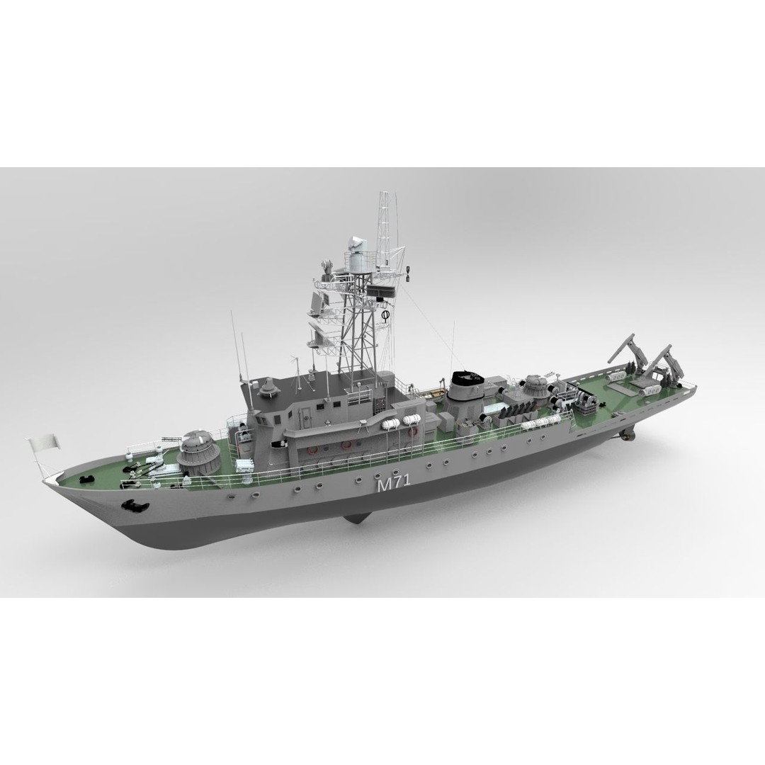 Russian Countermine Vessel 3D Model – Military Naval Watercraft, FBX - View 6