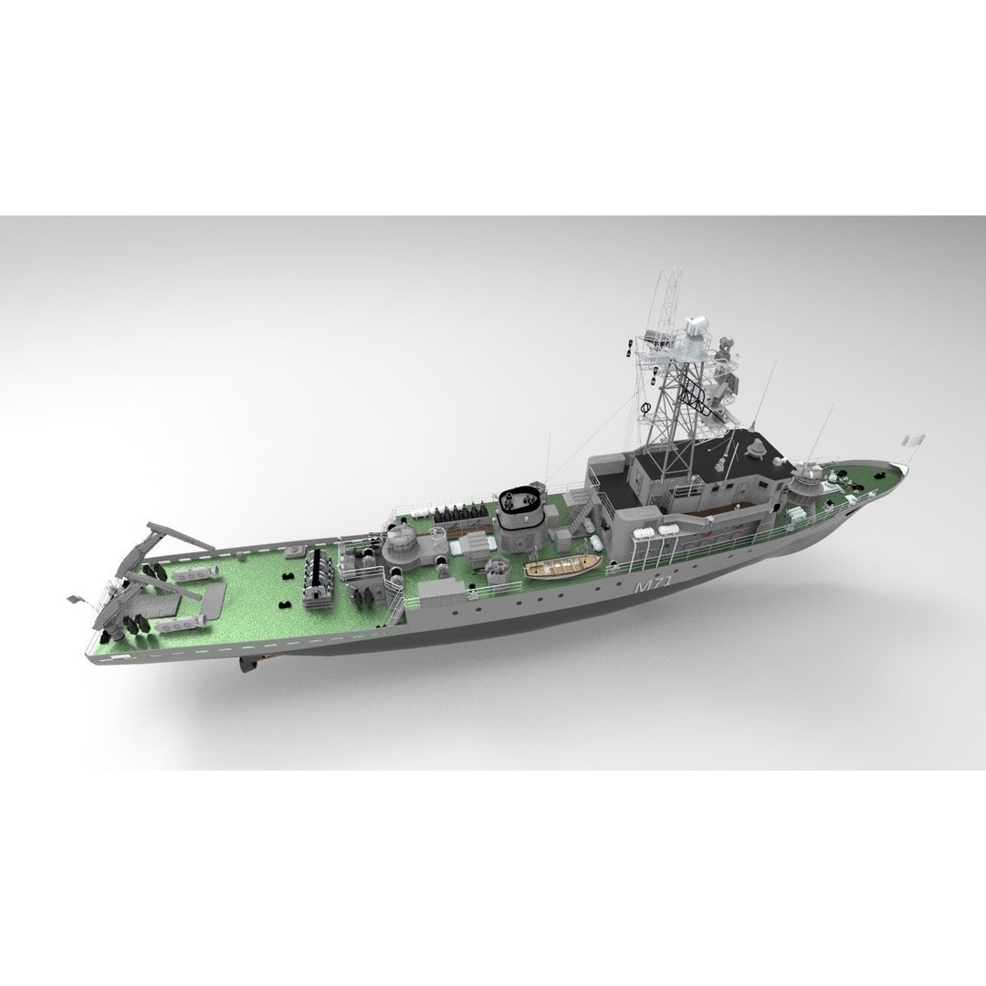 Russian Countermine Vessel 3D Model – Military Naval Watercraft, FBX - View 7