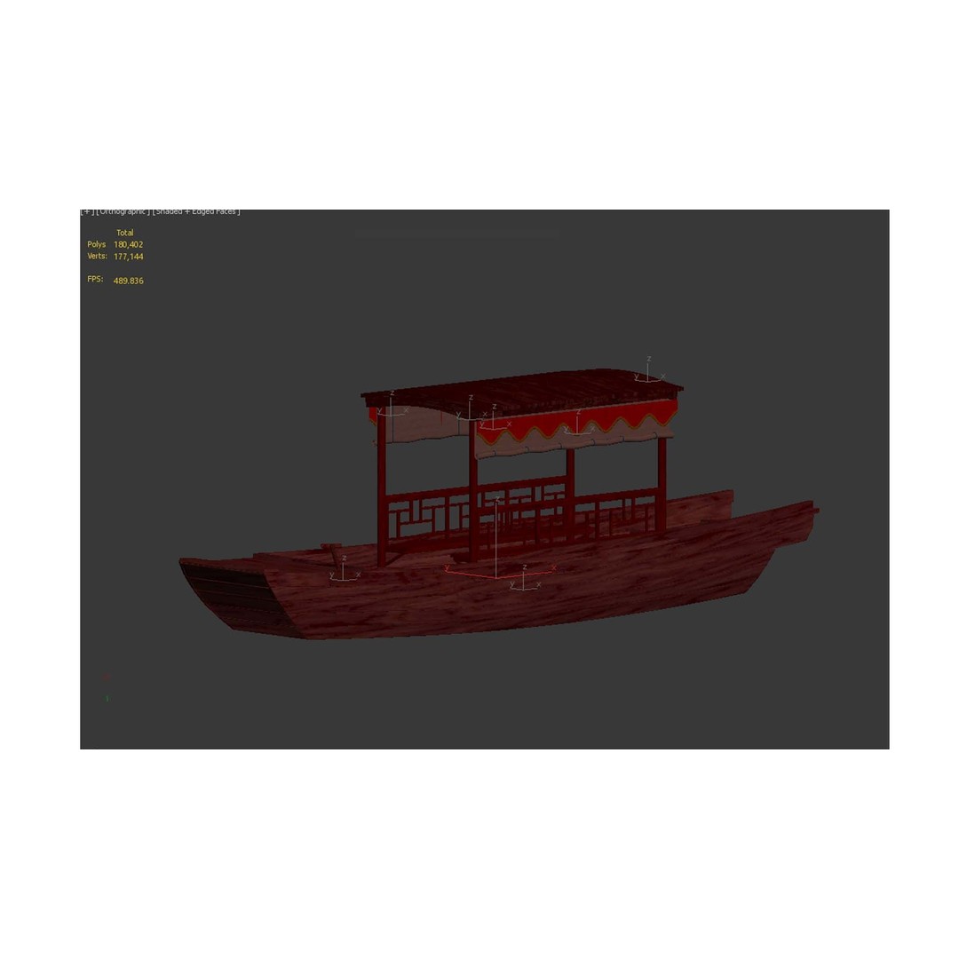 Wooden Boat 3D Model – Low Poly PBR Asset, Multiple Formats - View 11