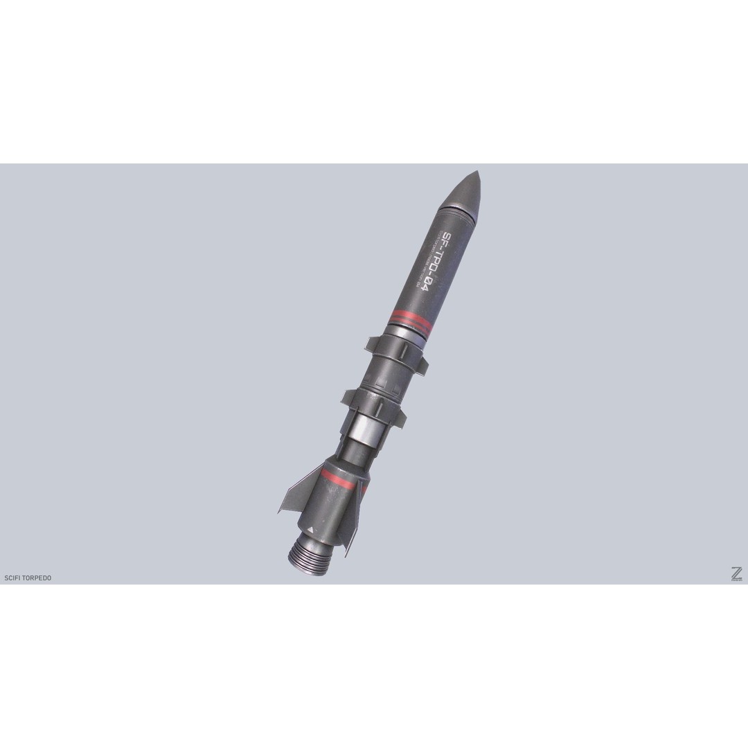 Sci-Fi Torpedo 3D Model – Low Poly Game Asset, PBR Textures, FBX - View 10