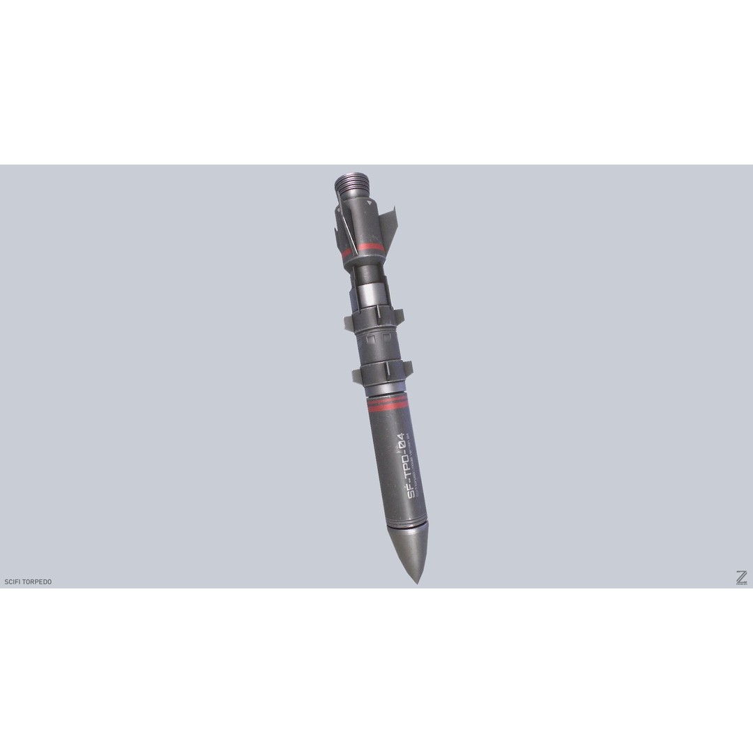 Sci-Fi Torpedo 3D Model – Low Poly Game Asset, PBR Textures, FBX - View 8