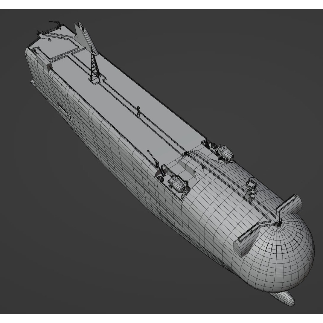 SSS Bowed Car Carrier 3D Model – Low Poly Industrial Vessel, Blender - View 6