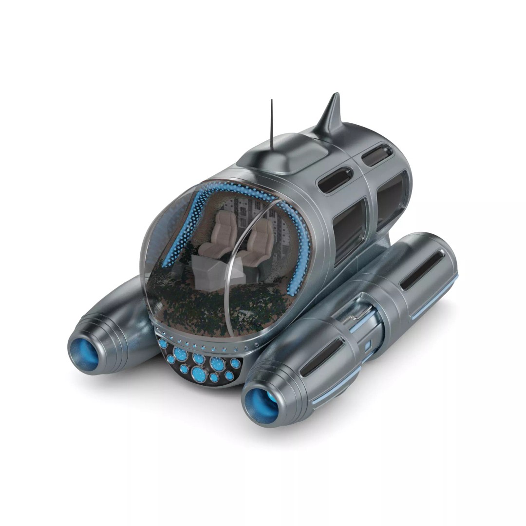Tourist Submersible 3D Model – Sleek Underwater Exploration Asset, FBX