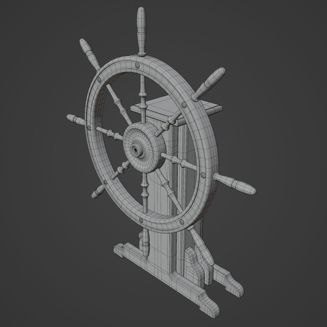 Old Ship Wheel 3D Model – High-Detail PBR Asset for Blender - View 11