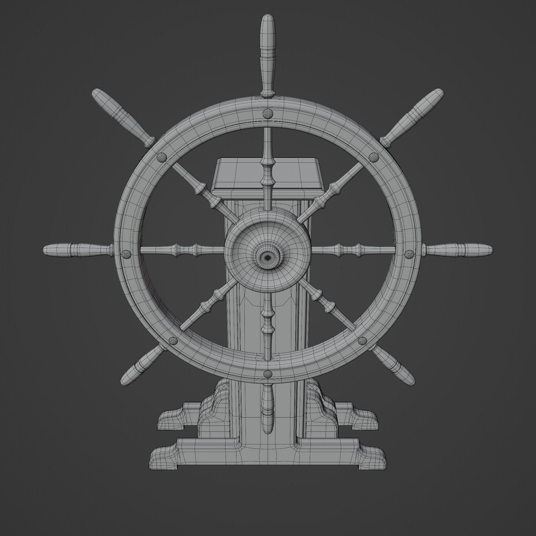 Old Ship Wheel 3D Model – High-Detail PBR Asset for Blender - View 12