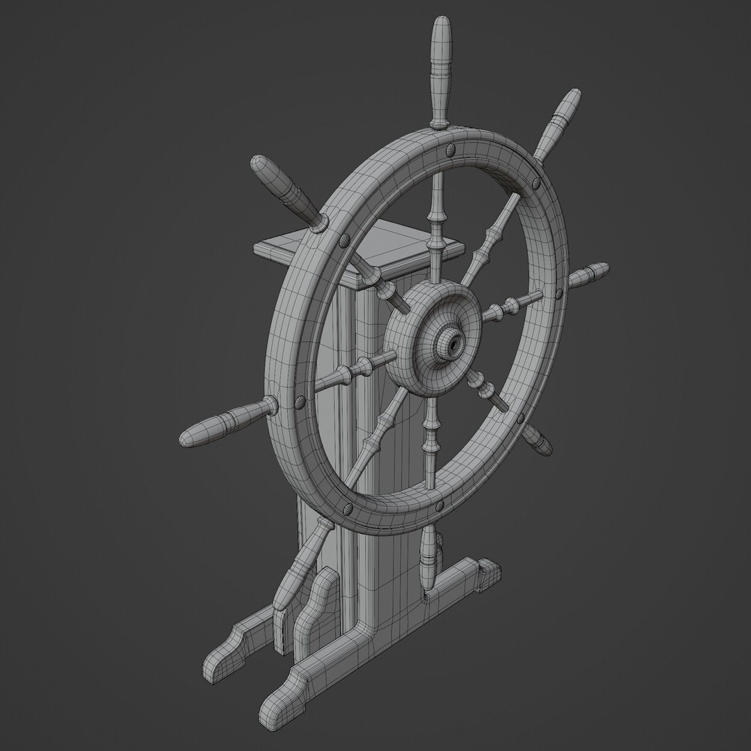 Old Ship Wheel 3D Model – High-Detail PBR Asset for Blender - View 13