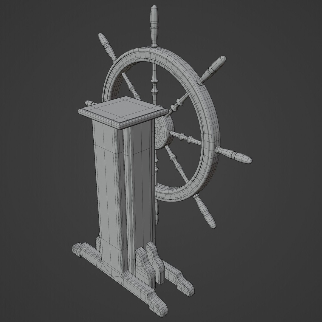 Old Ship Wheel 3D Model – High-Detail PBR Asset for Blender - View 15