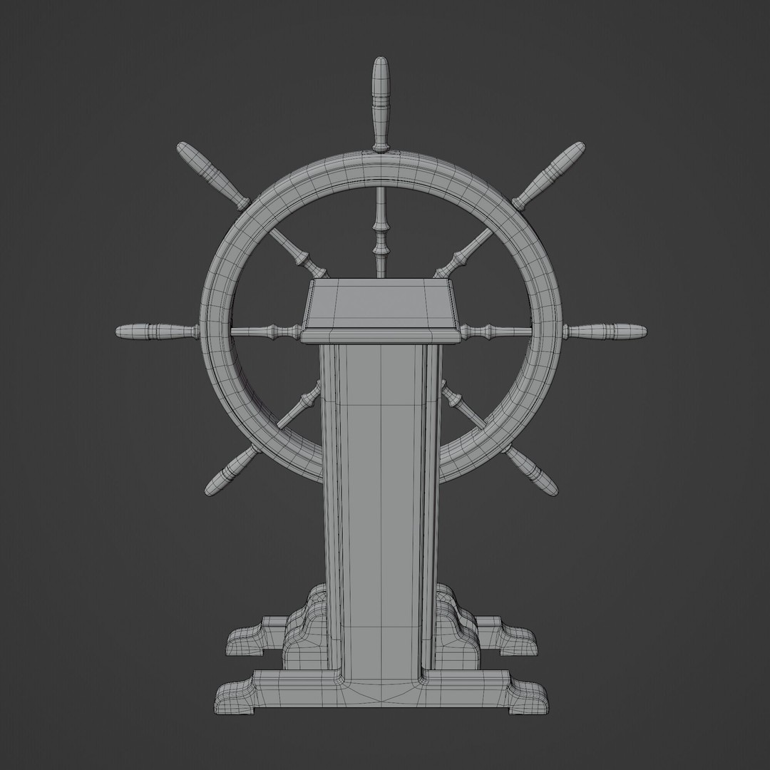Old Ship Wheel 3D Model – High-Detail PBR Asset for Blender - View 16