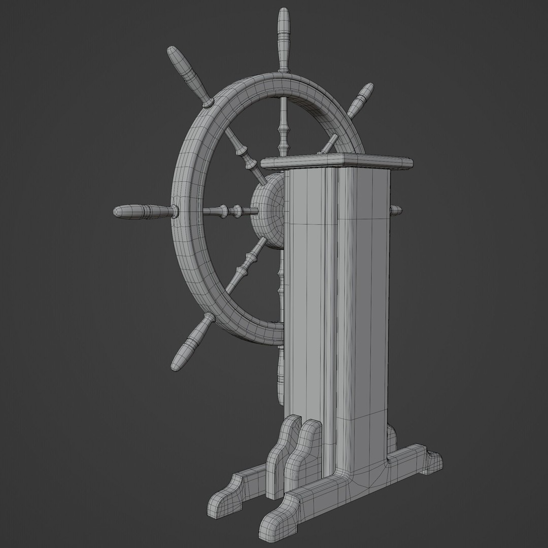 Old Ship Wheel 3D Model – High-Detail PBR Asset for Blender - View 17
