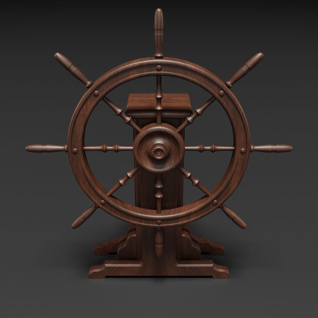Old Ship Wheel 3D Model – High-Detail PBR Asset for Blender - View 4