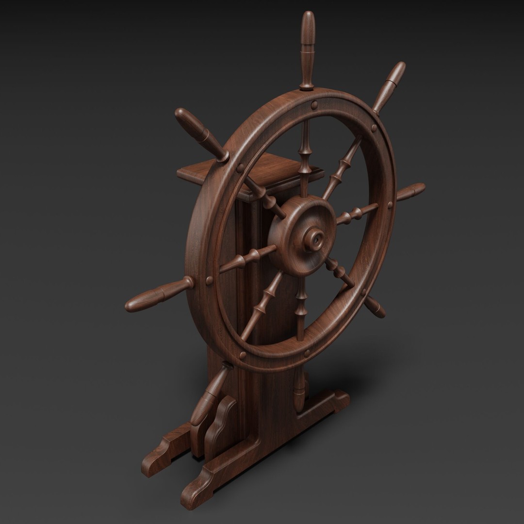 Old Ship Wheel 3D Model – High-Detail PBR Asset for Blender - View 5