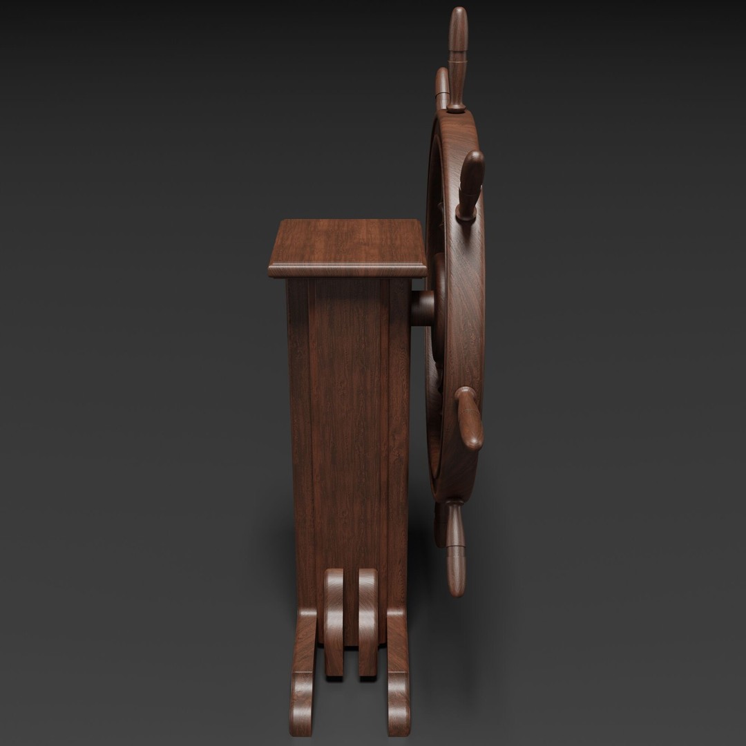 Old Ship Wheel 3D Model – High-Detail PBR Asset for Blender - View 6