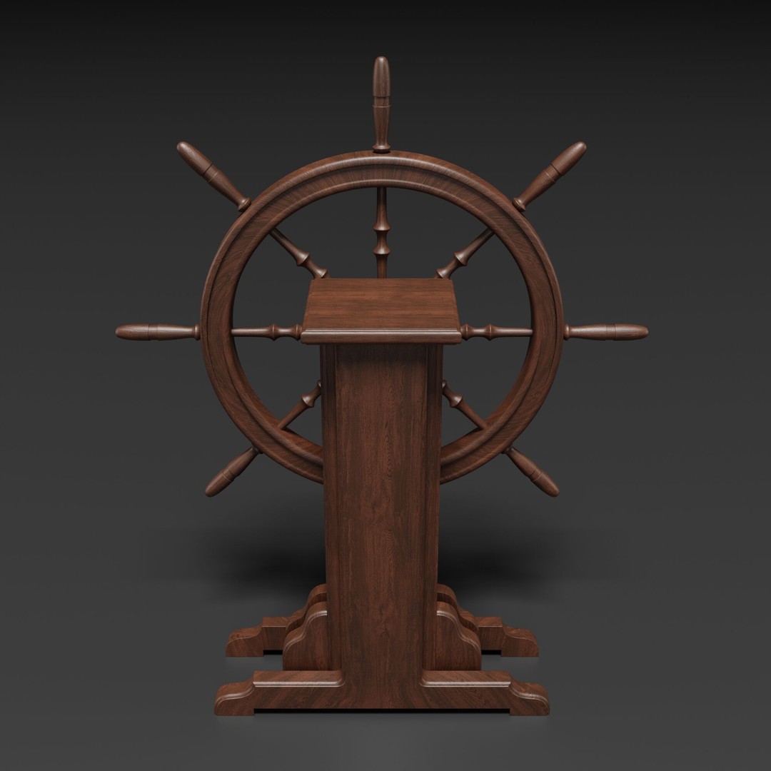 Old Ship Wheel 3D Model – High-Detail PBR Asset for Blender - View 8