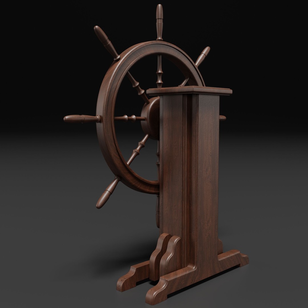 Old Ship Wheel 3D Model – High-Detail PBR Asset for Blender - View 9