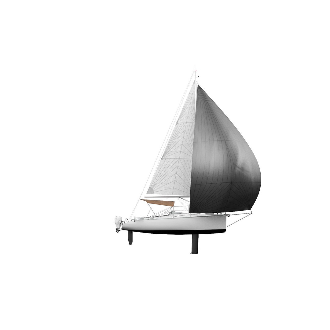 Small Sail Yacht 3D Model – PBR Textured Boat for Games, FBX, Blender - View 6
