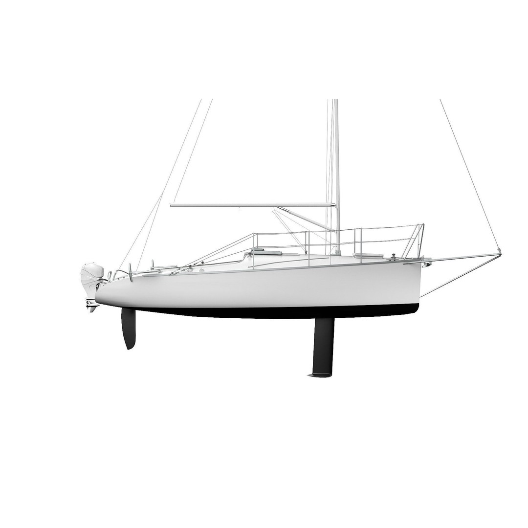 Small Sail Yacht 3D Model – PBR Textured Boat for Games, FBX, Blender - View 8