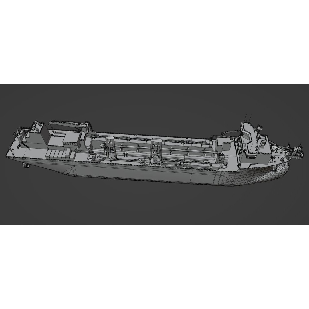 Trailing Suction Hopper Dredger 3D Model – Low Poly Industrial Boat, FBX