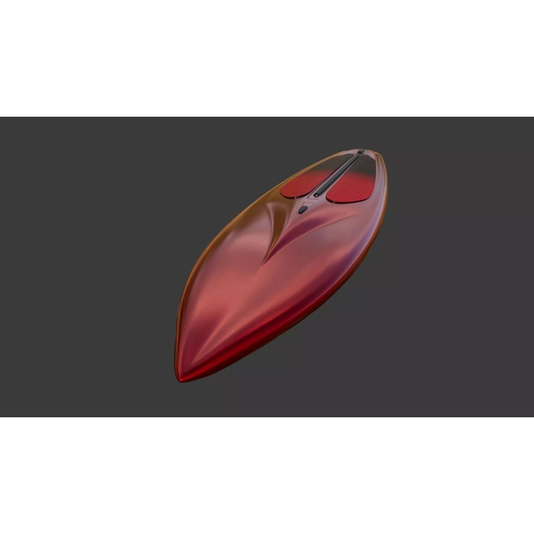 Paddleboard 3D Model – Low Poly Racing Watercraft, FBX - View 5