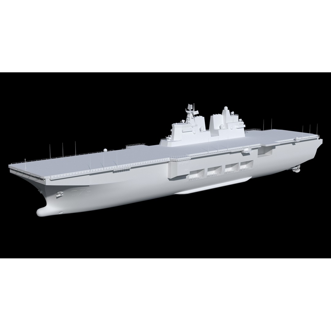 China Type 075 Amphibious Assault Ship 3D Model – High Poly, PBR, Maya, FBX - View 11