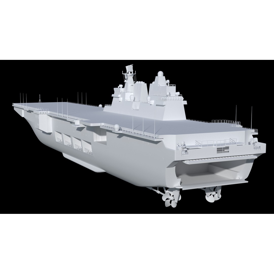 China Type 075 Amphibious Assault Ship 3D Model – High Poly, PBR, Maya, FBX - View 13