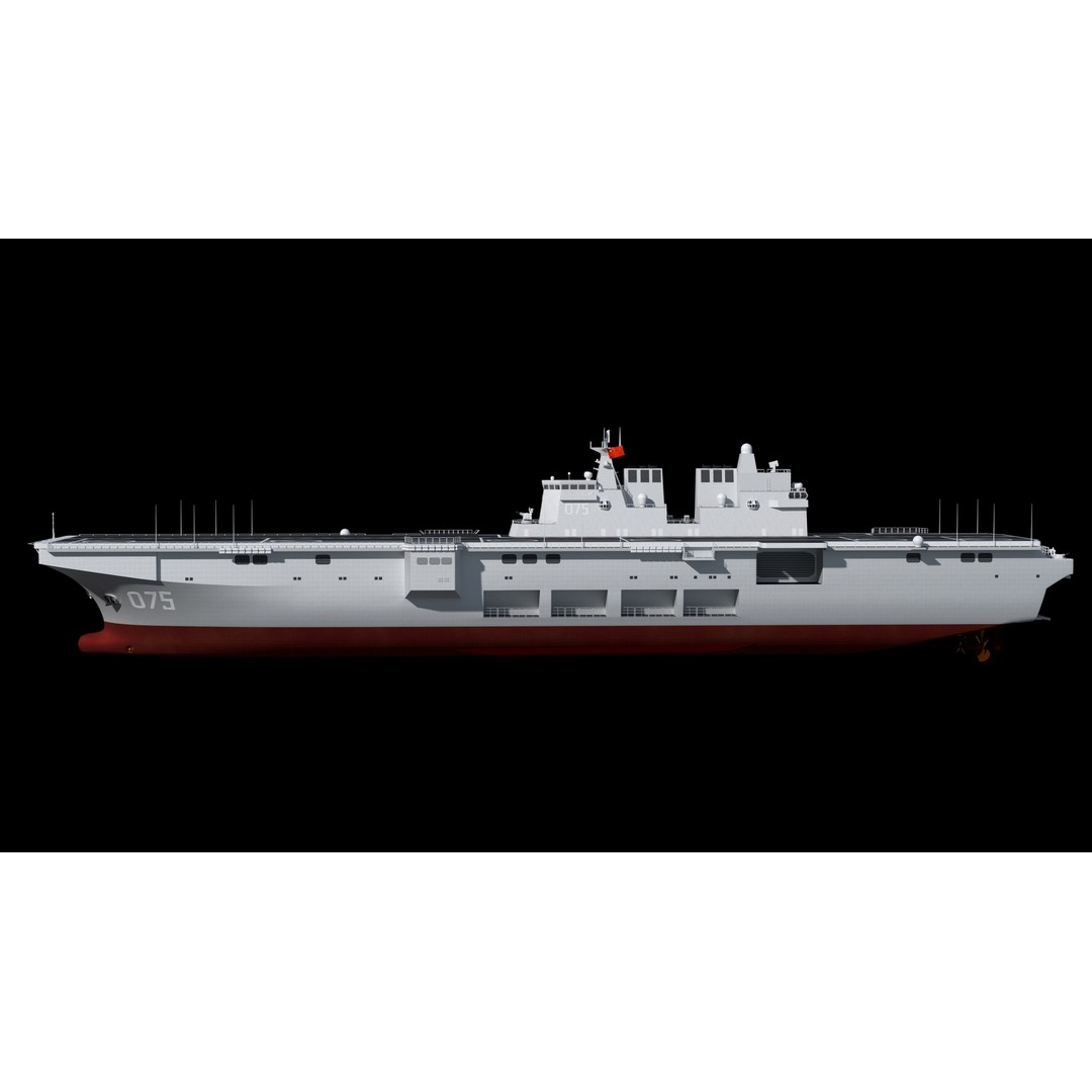 China Type 075 Amphibious Assault Ship 3D Model – High Poly, PBR, Maya, FBX - View 15