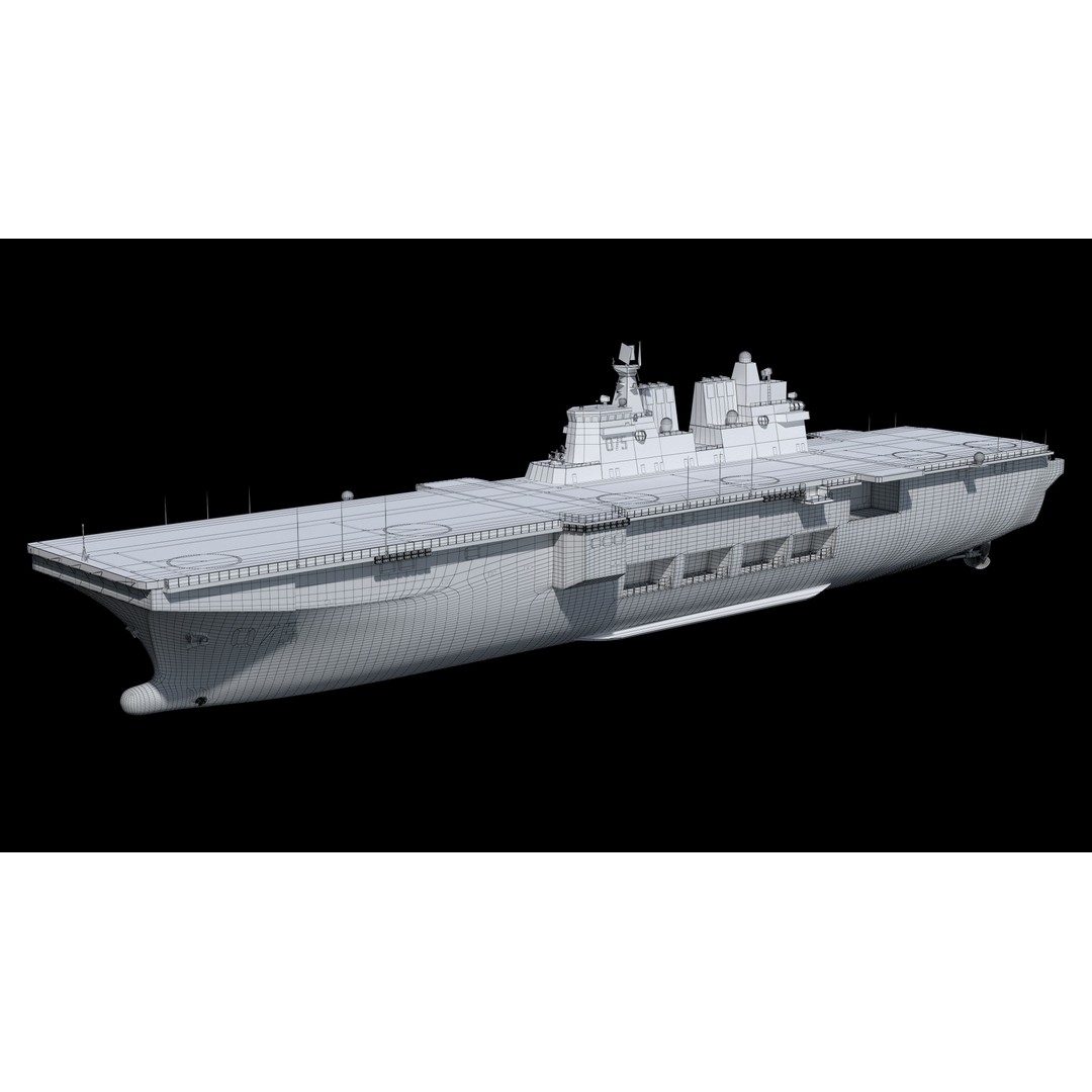 China Type 075 Amphibious Assault Ship 3D Model – High Poly, PBR, Maya, FBX - View 17