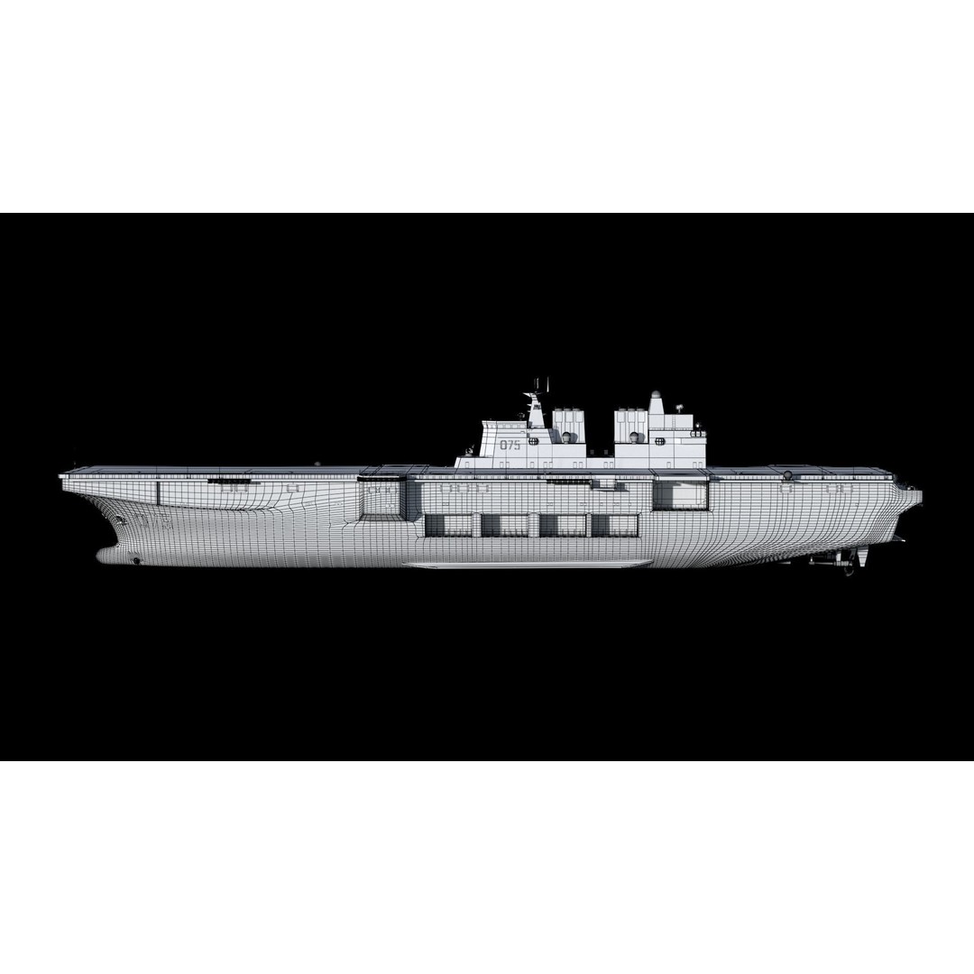 China Type 075 Amphibious Assault Ship 3D Model – High Poly, PBR, Maya, FBX - View 19