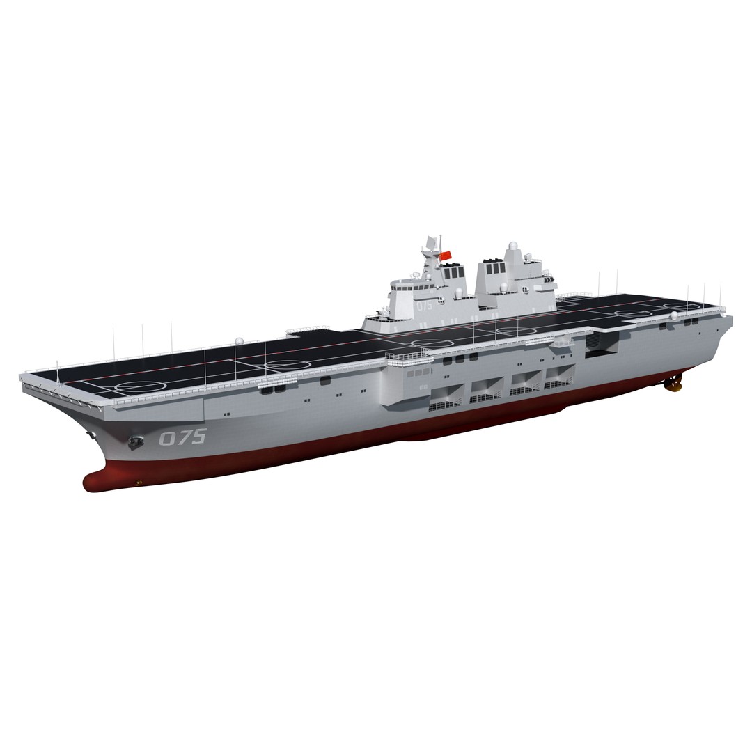 China Type 075 Amphibious Assault Ship 3D Model – High Poly, PBR, Maya, FBX - View 3