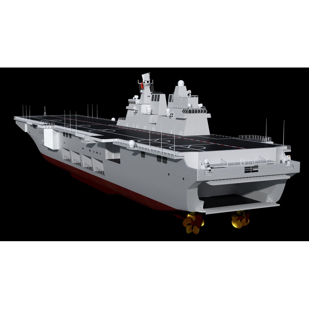 China Type 075 Amphibious Assault Ship 3D Model – High Poly, PBR, Maya, FBX - View 4