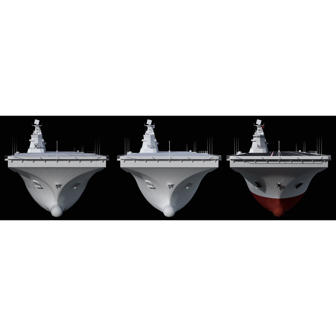 China Type 075 Amphibious Assault Ship 3D Model – High Poly, PBR, Maya, FBX - View 6