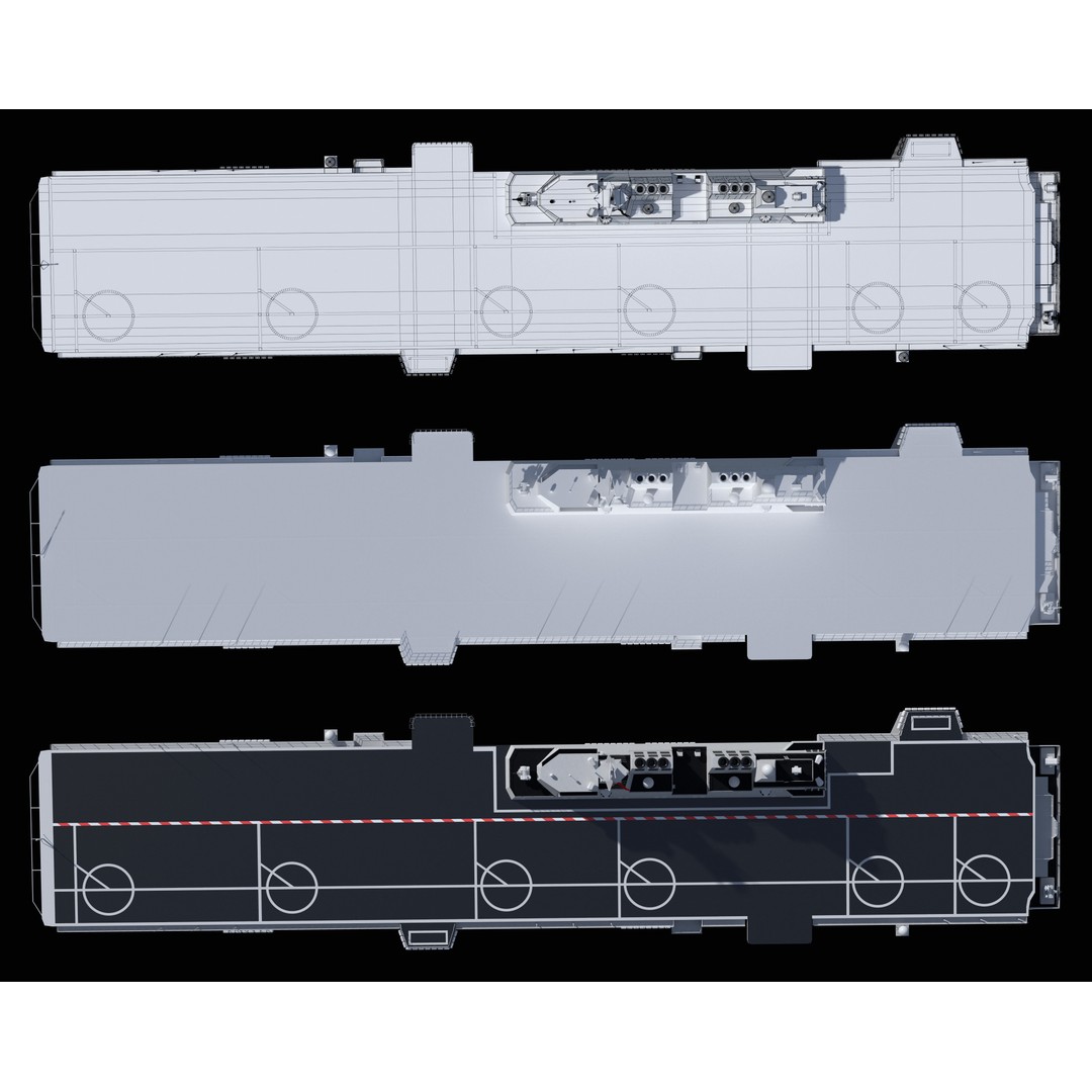China Type 075 Amphibious Assault Ship 3D Model – High Poly, PBR, Maya, FBX - View 7