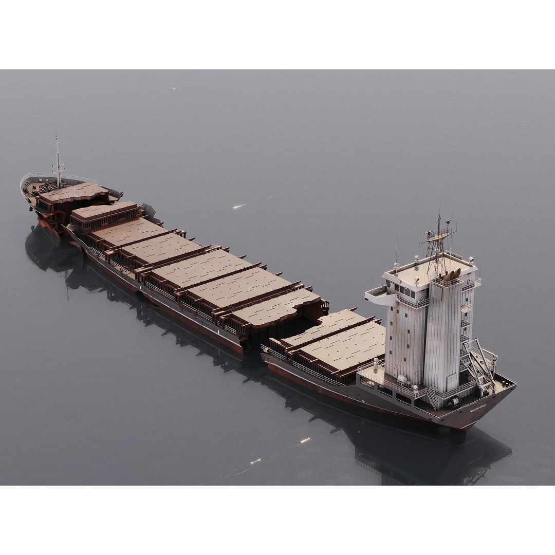 Shipwreck Container Feeder 3D Model – High-Quality Industrial Vessel Asset - View 5