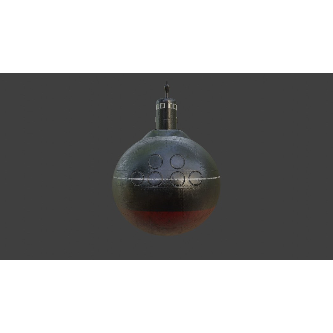 Kilo-Class Submarine 3D Model – Low Poly Military Asset, FBX - View 10