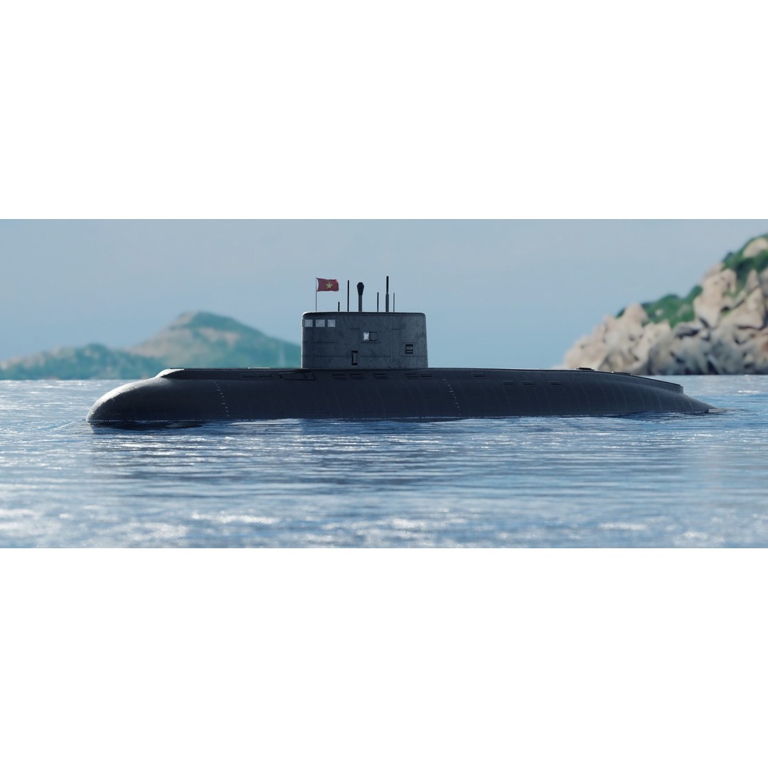 Kilo-Class Submarine 3D Model – Low Poly Military Asset, FBX - View 12
