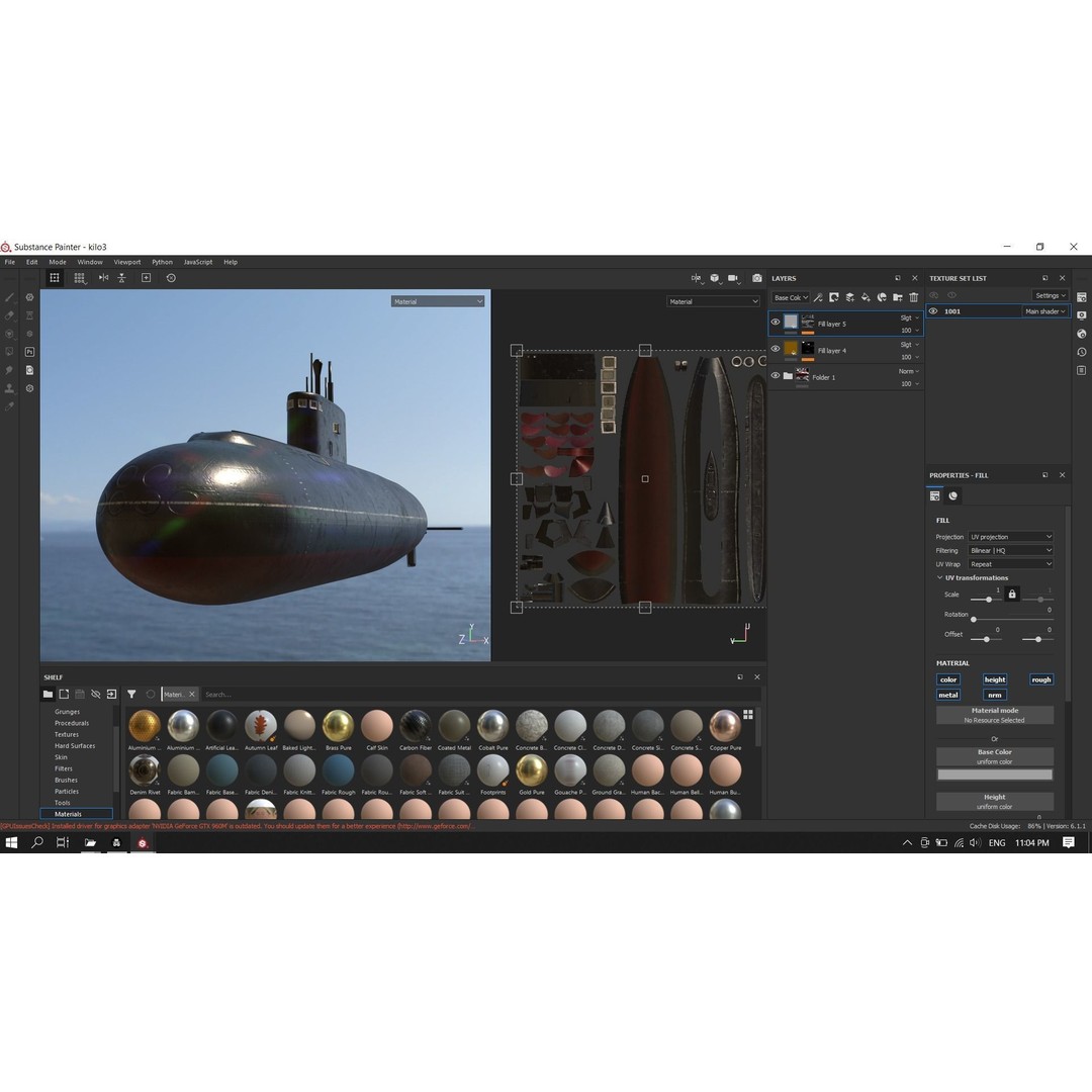 Kilo-Class Submarine 3D Model – Low Poly Military Asset, FBX - View 13