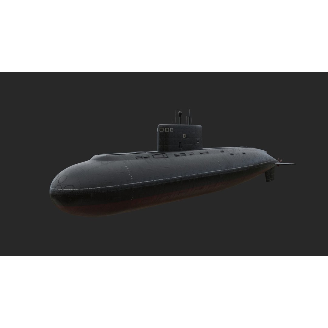 Kilo-Class Submarine 3D Model – Low Poly Military Asset, FBX - View 3