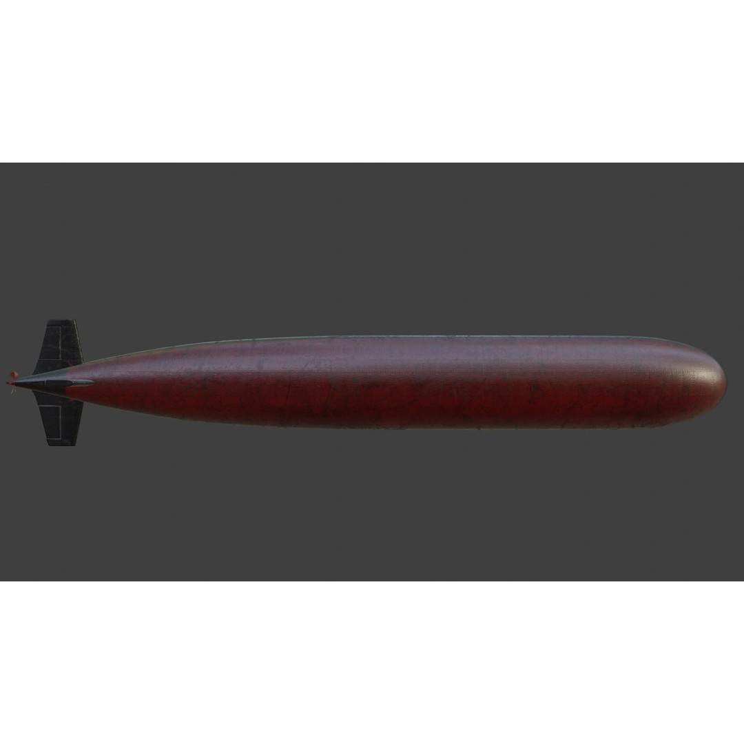 Kilo-Class Submarine 3D Model – Low Poly Military Asset, FBX - View 8