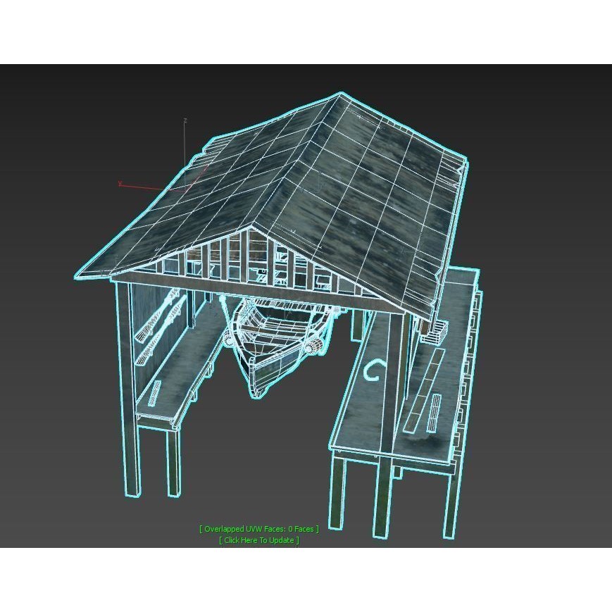 Boathouse Hut on Stilts 3D Model – Realistic PBR Asset, FBX, OBJ
