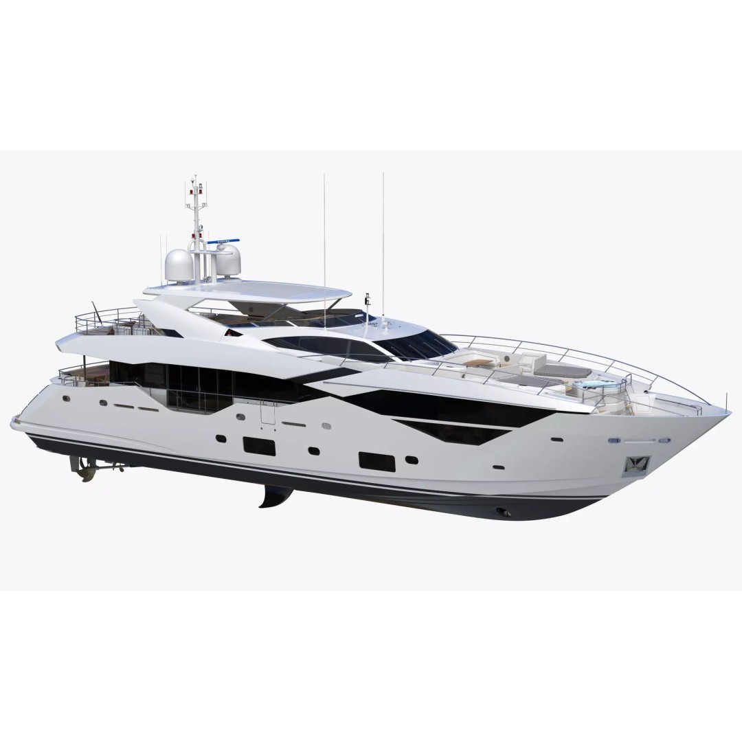 Luxury Motor Super Yacht 3D Model – High Poly PBR Asset, FBX, OBJ - View 10