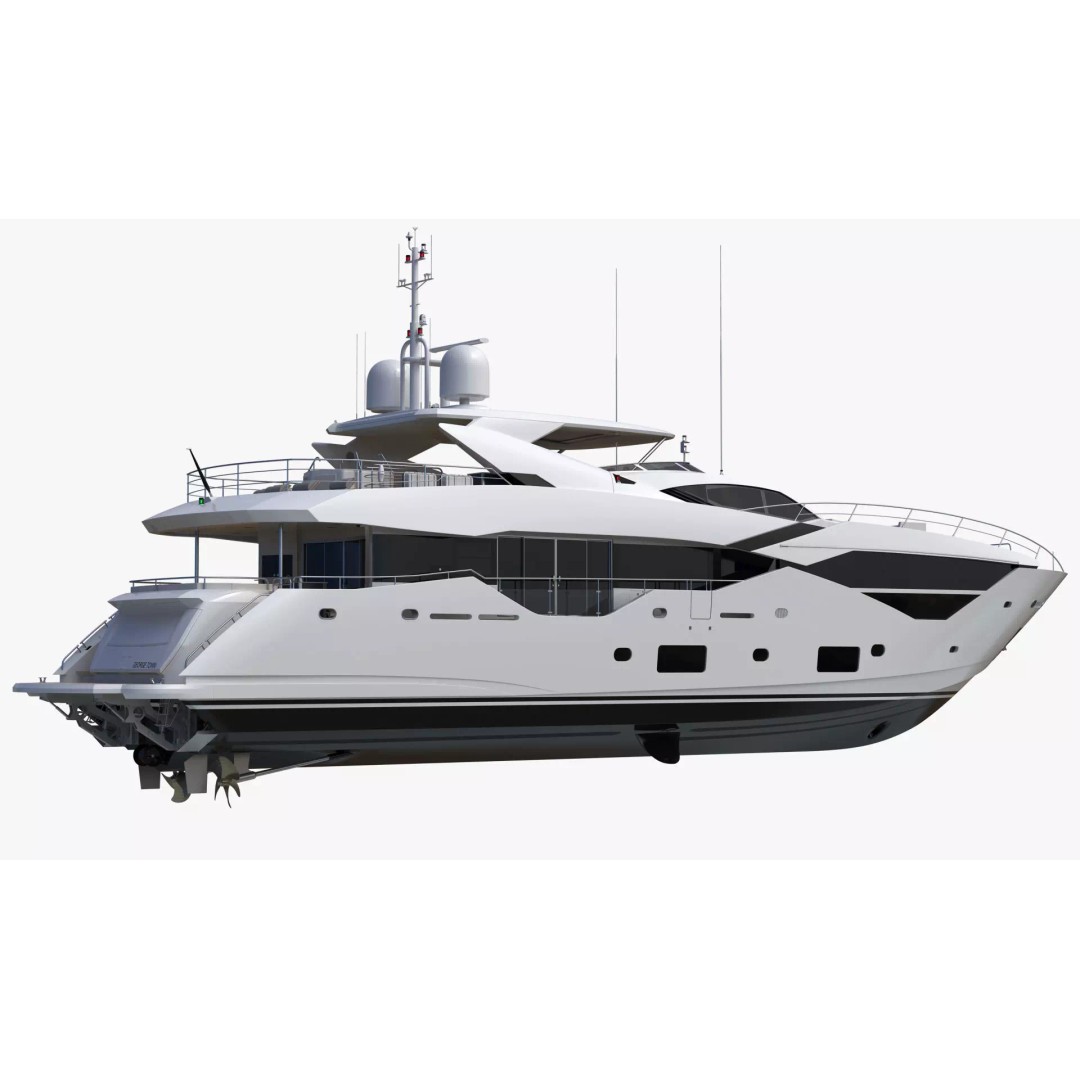 Luxury Motor Super Yacht 3D Model – High Poly PBR Asset, FBX, OBJ - View 13