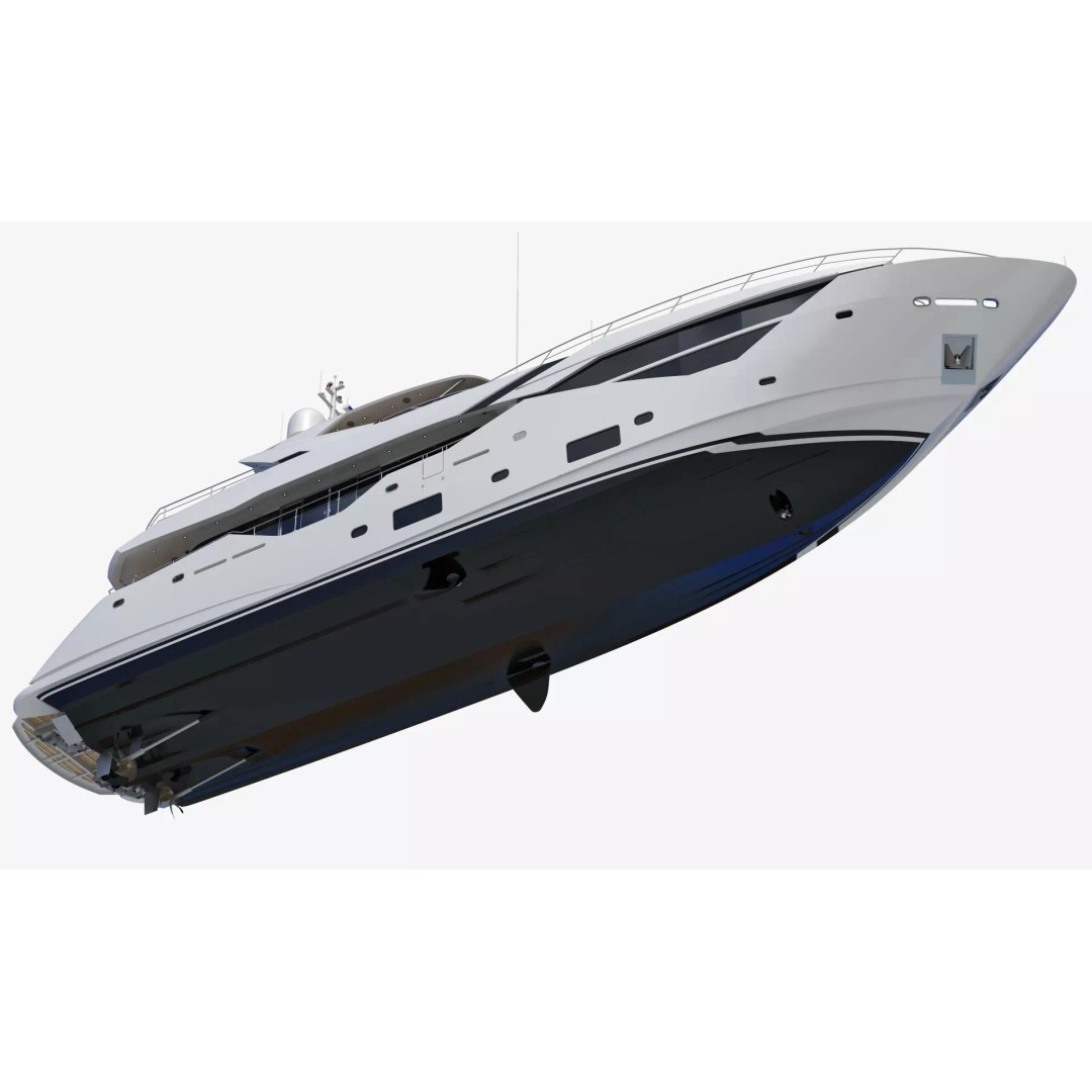 Luxury Motor Super Yacht 3D Model – High Poly PBR Asset, FBX, OBJ - View 18