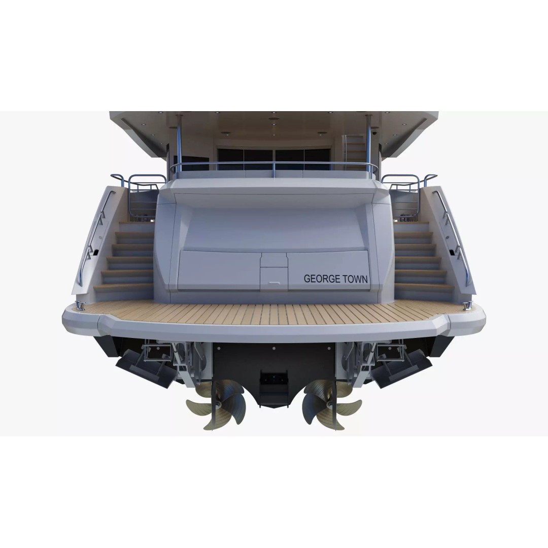 Luxury Motor Super Yacht 3D Model – High Poly PBR Asset, FBX, OBJ - View 24
