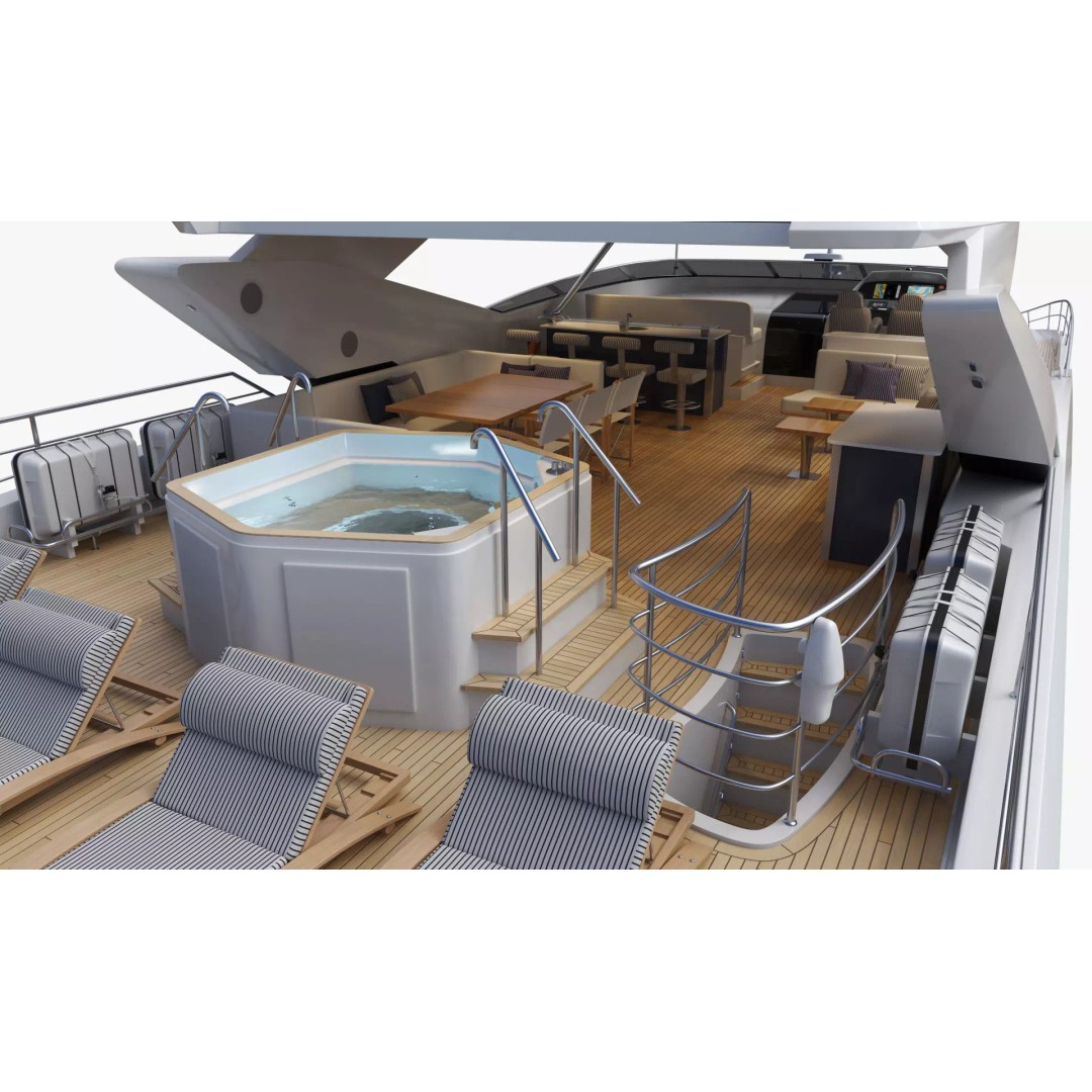 Luxury Motor Super Yacht 3D Model – High Poly PBR Asset, FBX, OBJ - View 29