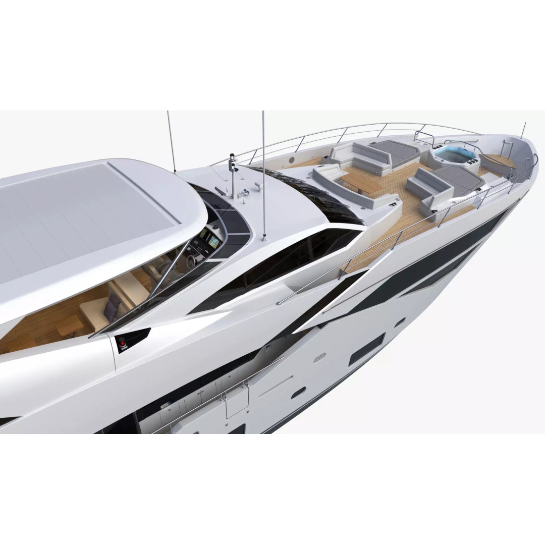 Luxury Motor Super Yacht 3D Model – High Poly PBR Asset, FBX, OBJ - View 37