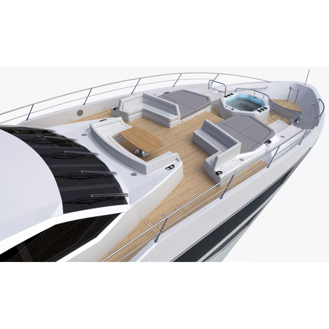 Luxury Motor Super Yacht 3D Model – High Poly PBR Asset, FBX, OBJ - View 38