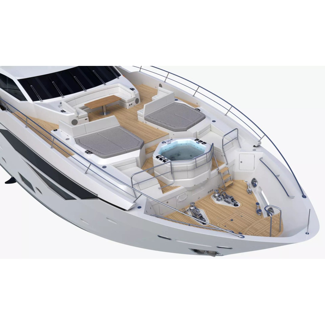 Luxury Motor Super Yacht 3D Model – High Poly PBR Asset, FBX, OBJ - View 39