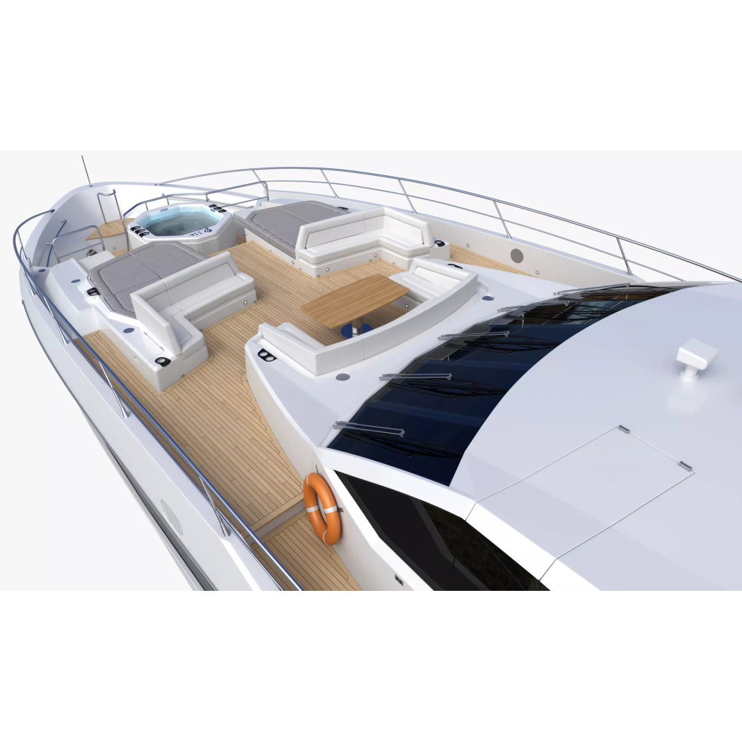 Luxury Motor Super Yacht 3D Model – High Poly PBR Asset, FBX, OBJ - View 42
