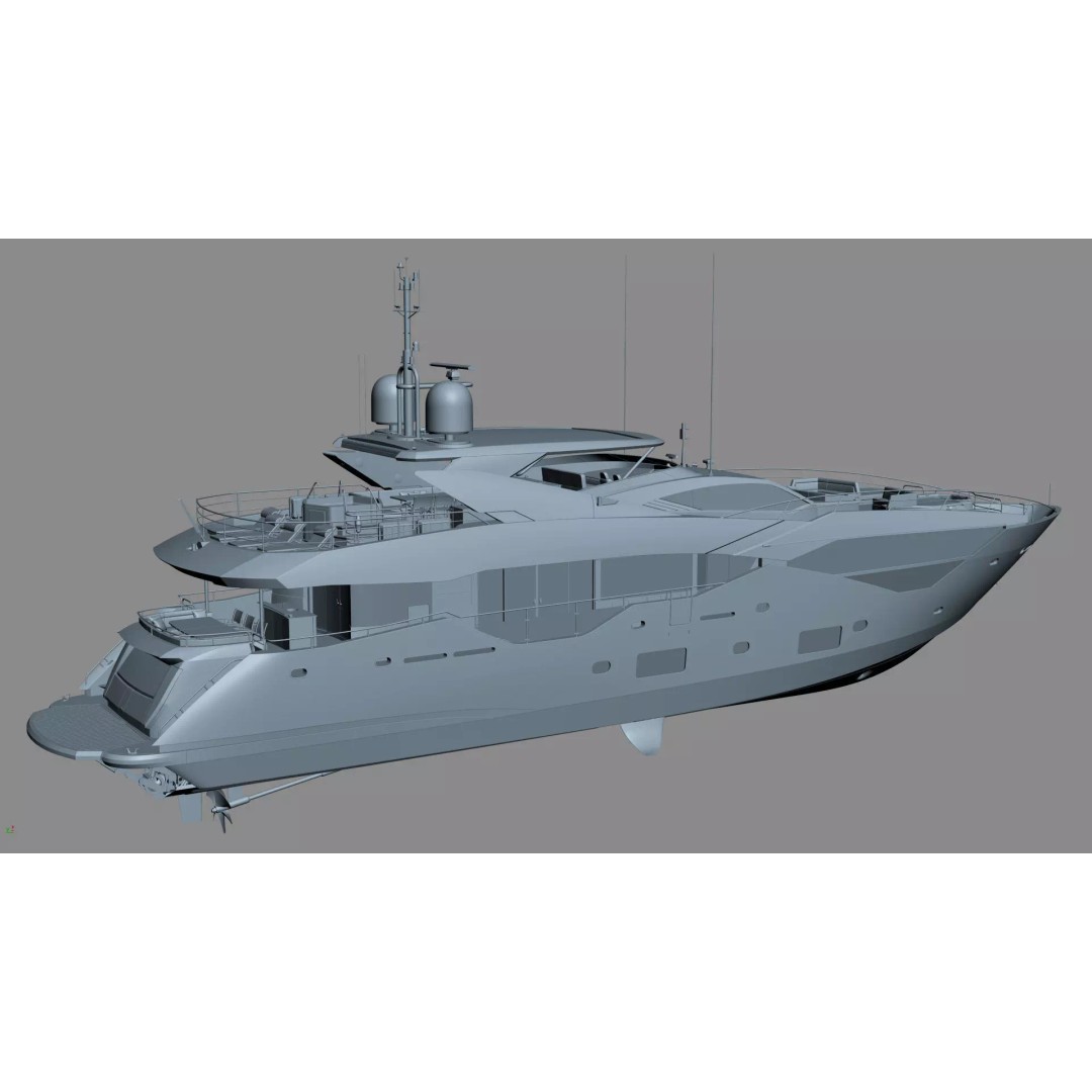 Luxury Motor Super Yacht 3D Model – High Poly PBR Asset, FBX, OBJ - View 49