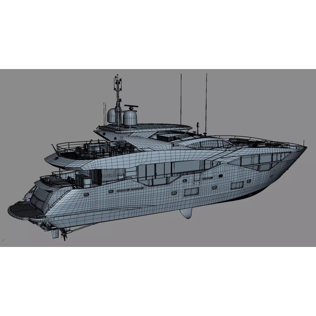 Luxury Motor Super Yacht 3D Model – High Poly PBR Asset, FBX, OBJ - View 50